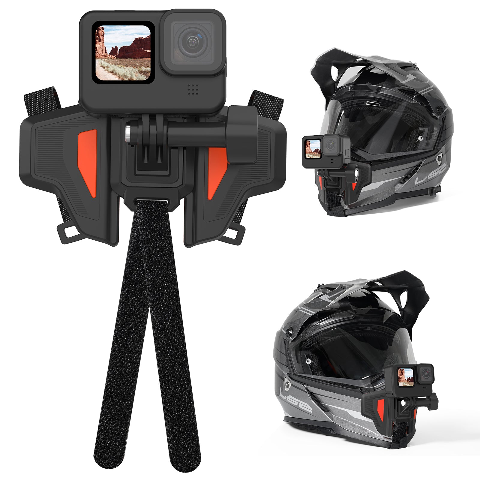 TELESIN Motorcycle Helmet Chin Strap Mount for Action Camera