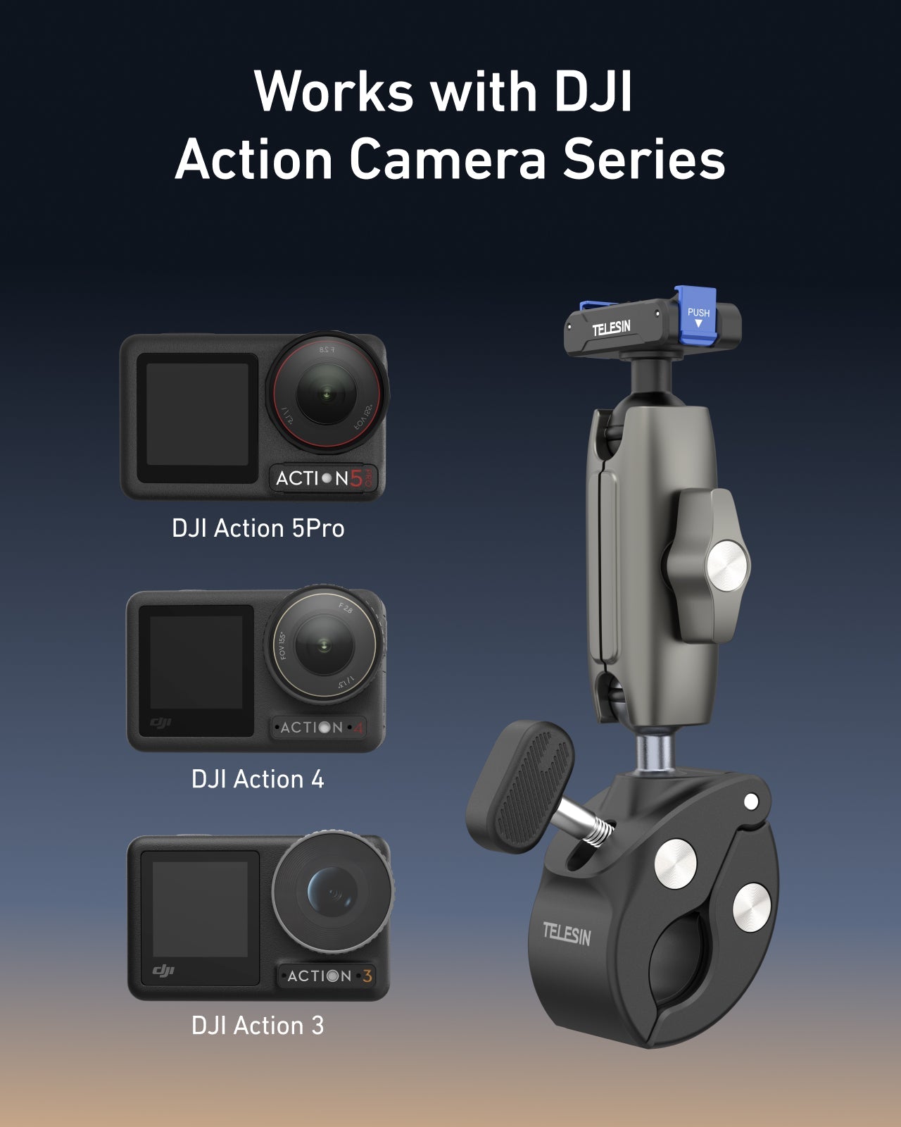 Aluminum Alloy Camera Clamp Mount for Osmo Action