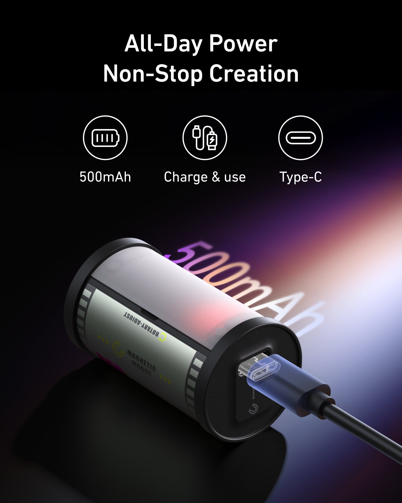 TELESIN StreetGrip Kit + RGB Fill Light for DJI Osmo Action 6