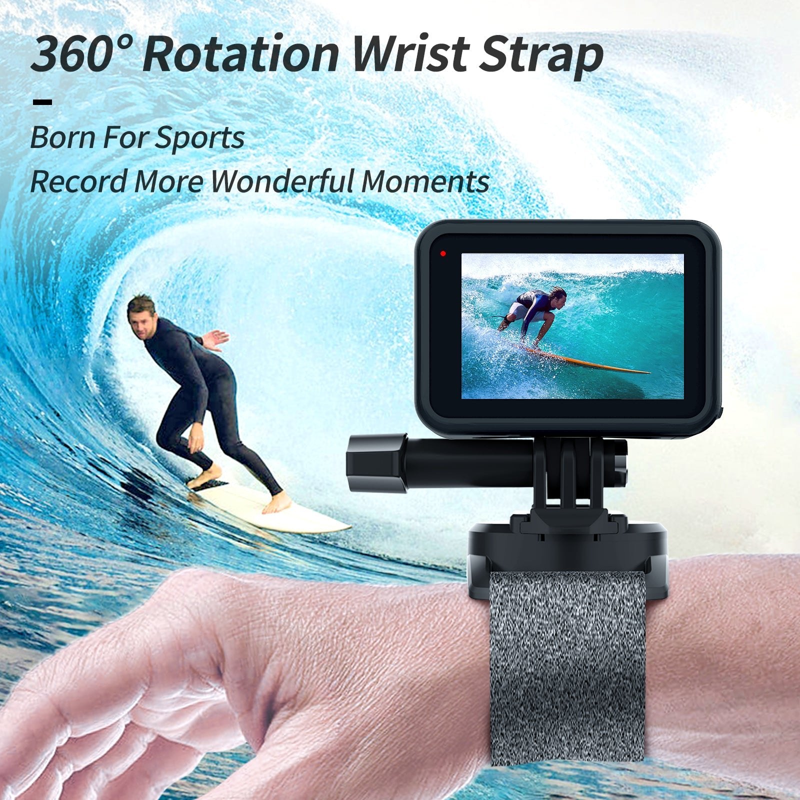 TELESIN 360 Degree Steerable Wrist Strap for Action Camera