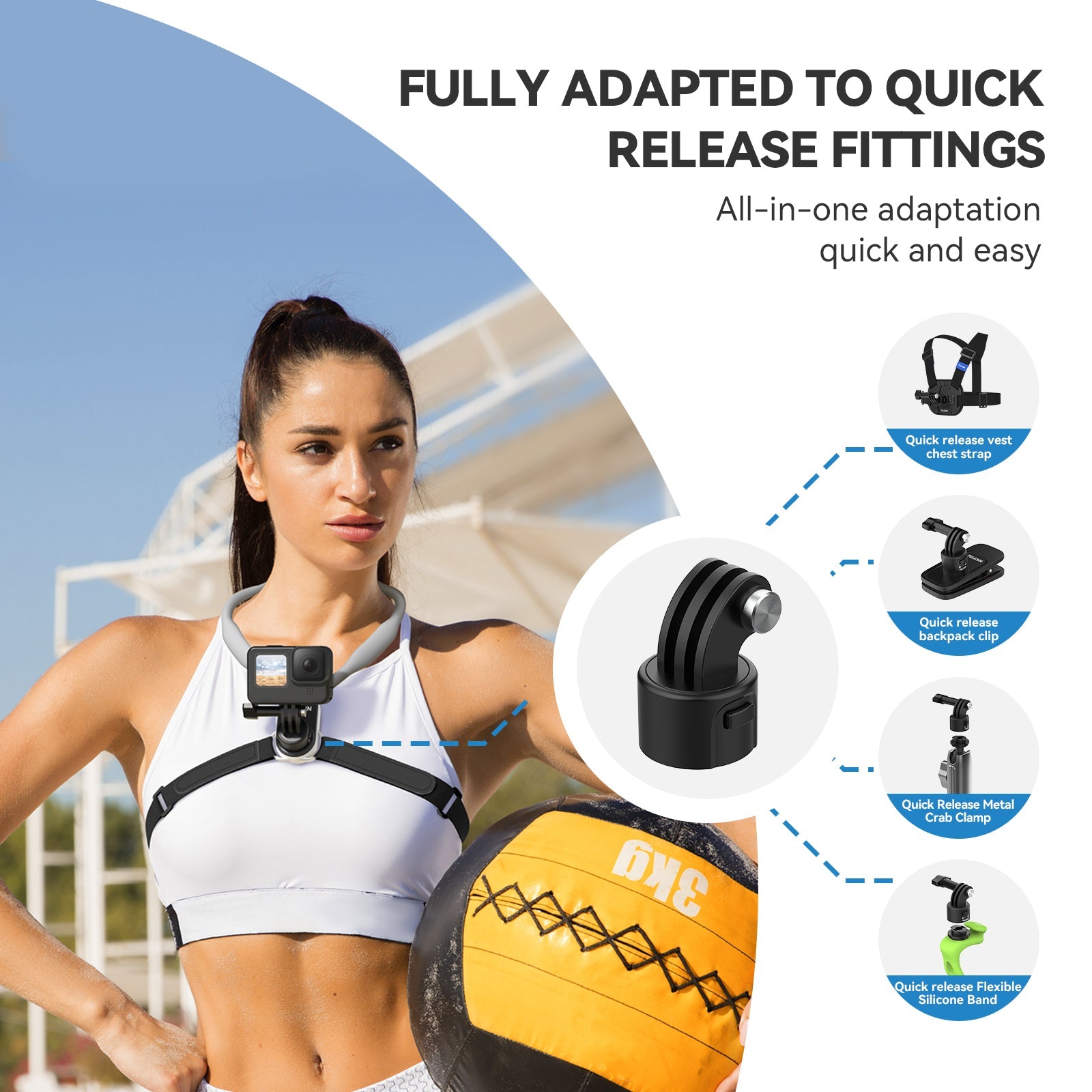 TELESIN Quick Release Neck Mount for Action Cameras (2.0)