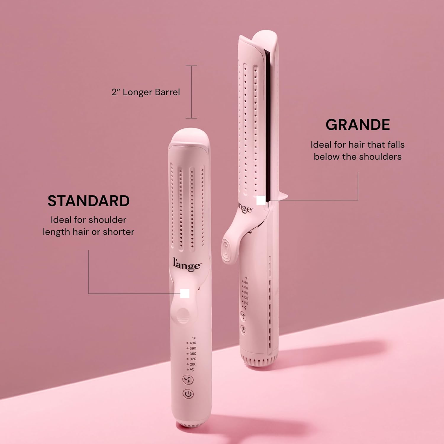 L'ANGE HAIR Le Duo Grande 360° Airflow 2 in 1 Straightener and Curler (Blush) - View 2
