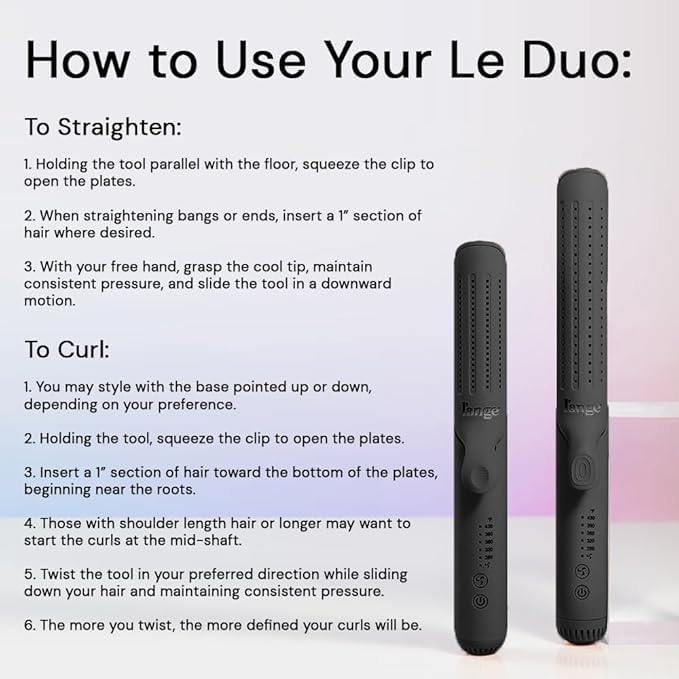 L'ANGE HAIR Le Duo Grande 360° Airflow 2 in 1 Straightener and Curler (Black) - View 5