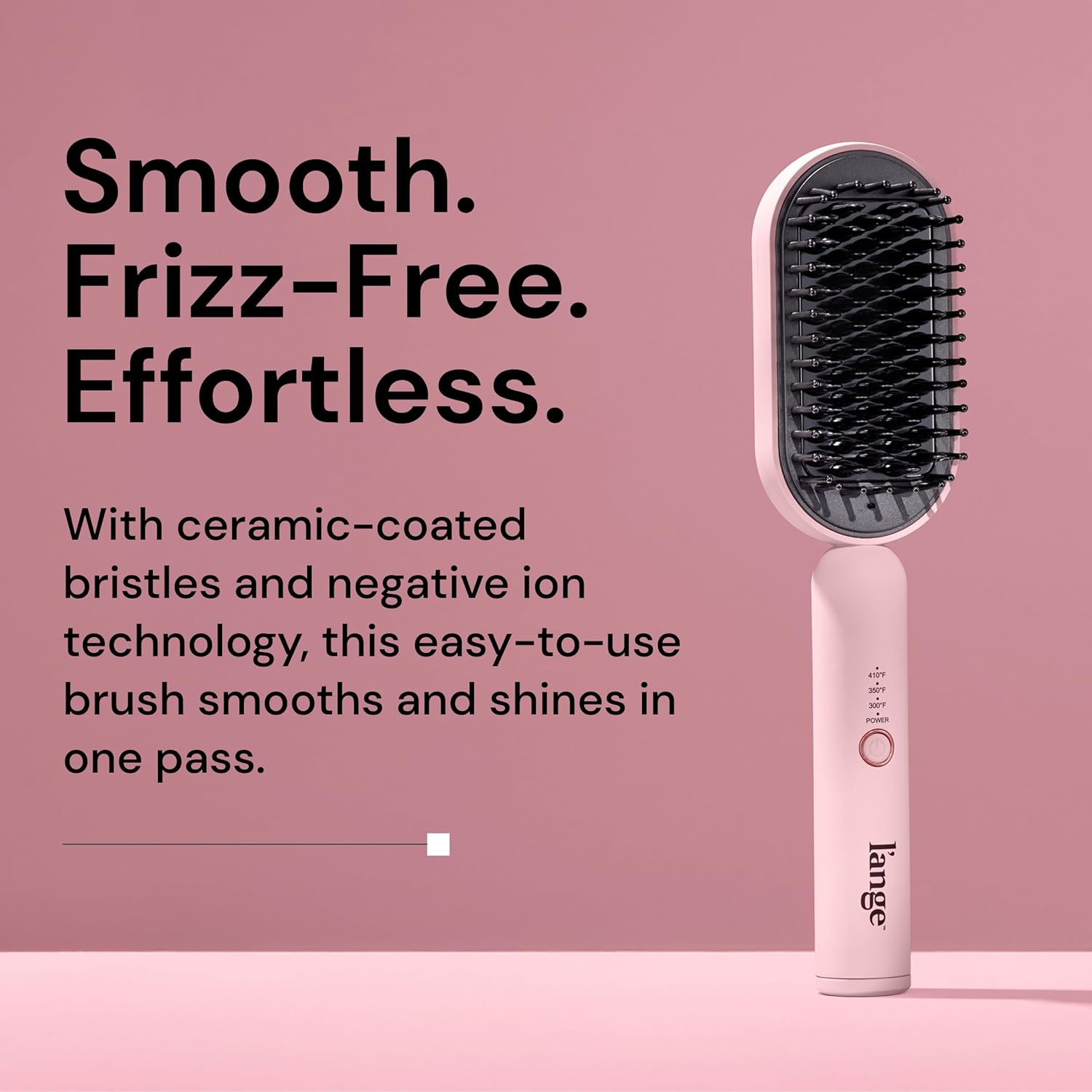L'ANGE HAIR Mane Pass Straightening Hot Brush (Blush) - View 2