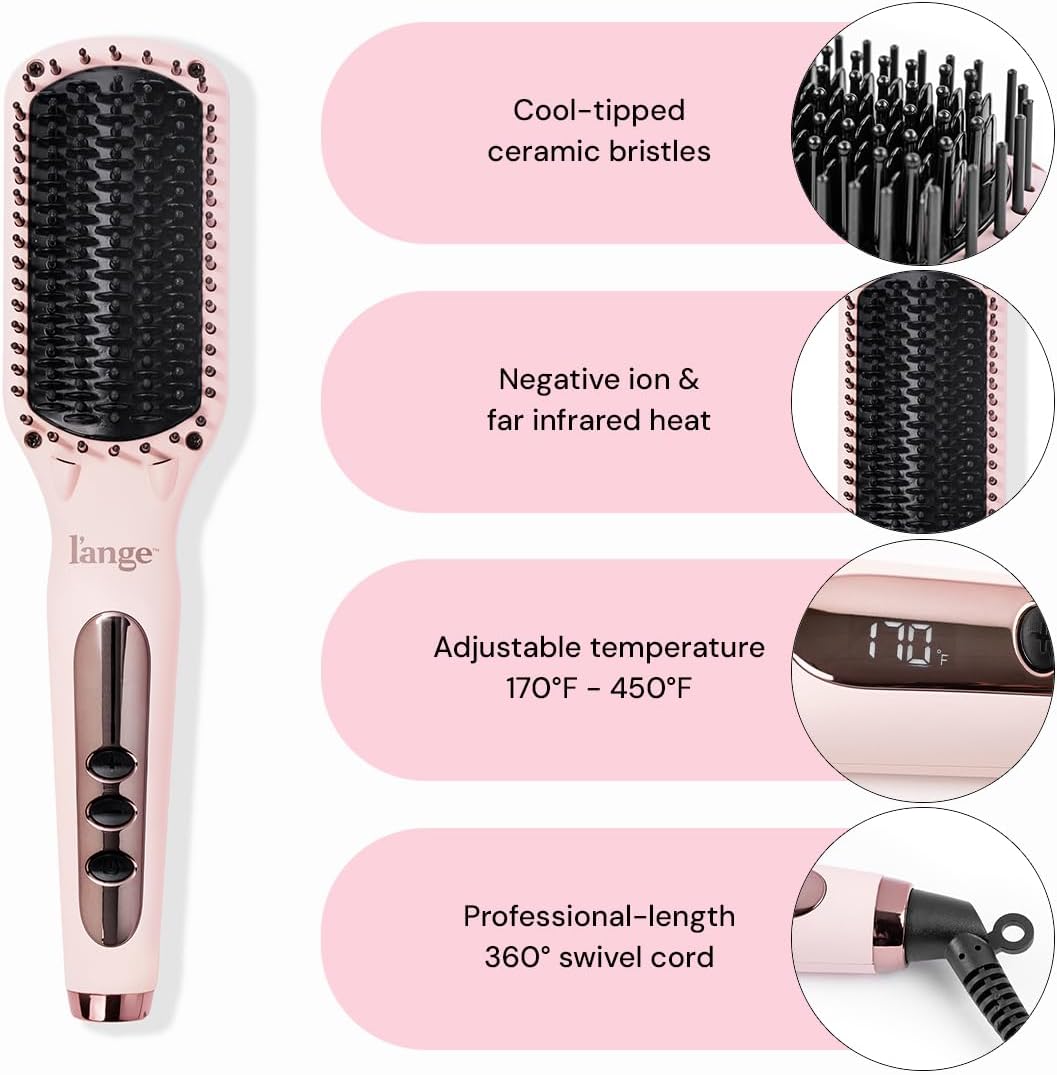 L'ANGE HAIR Le Vite Straightening Brush (Blush) - View 3