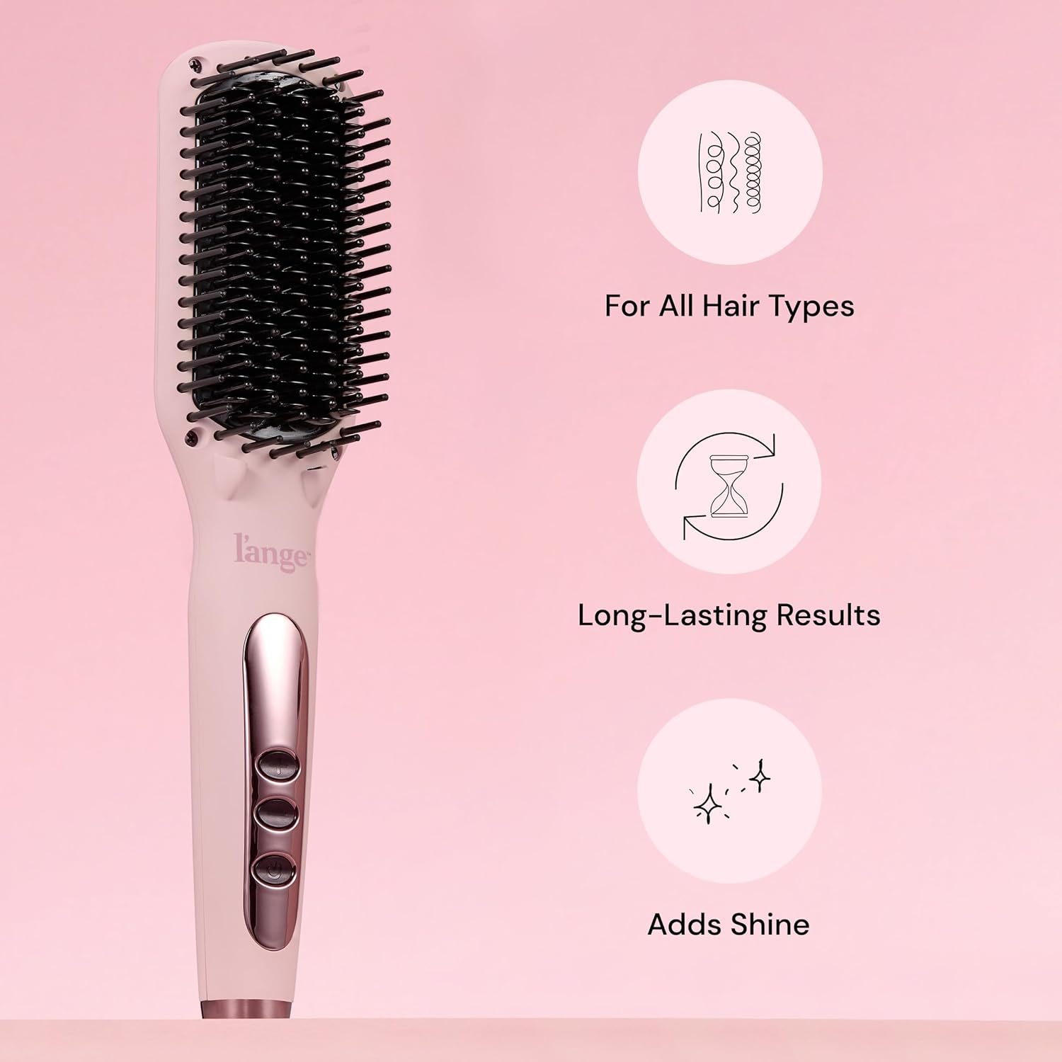 L'ANGE HAIR Le Vite Straightening Brush (Blush) - View 4