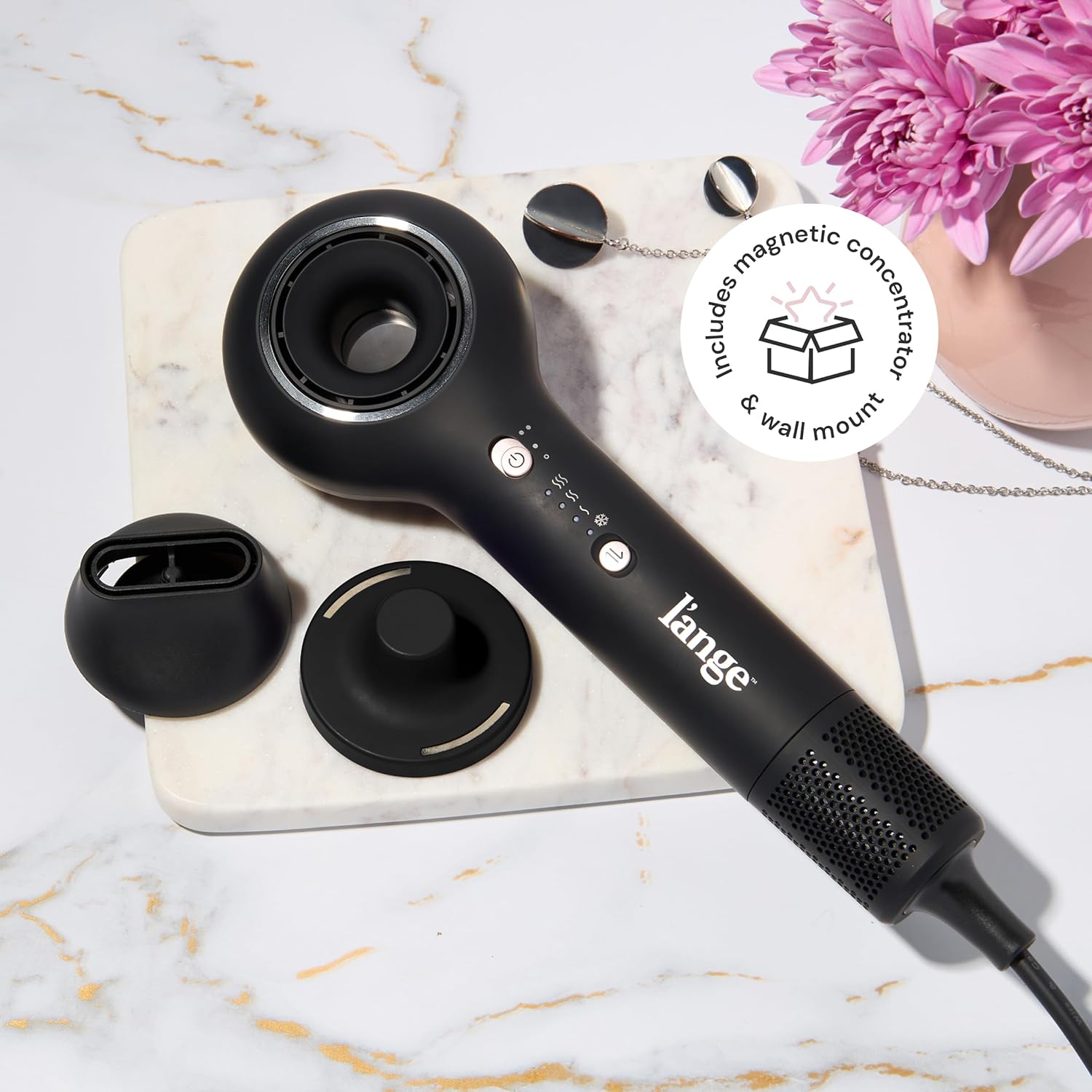 L’Ange Hair Axia HaloRing Ionic Hair Dryer (Black) - View 5