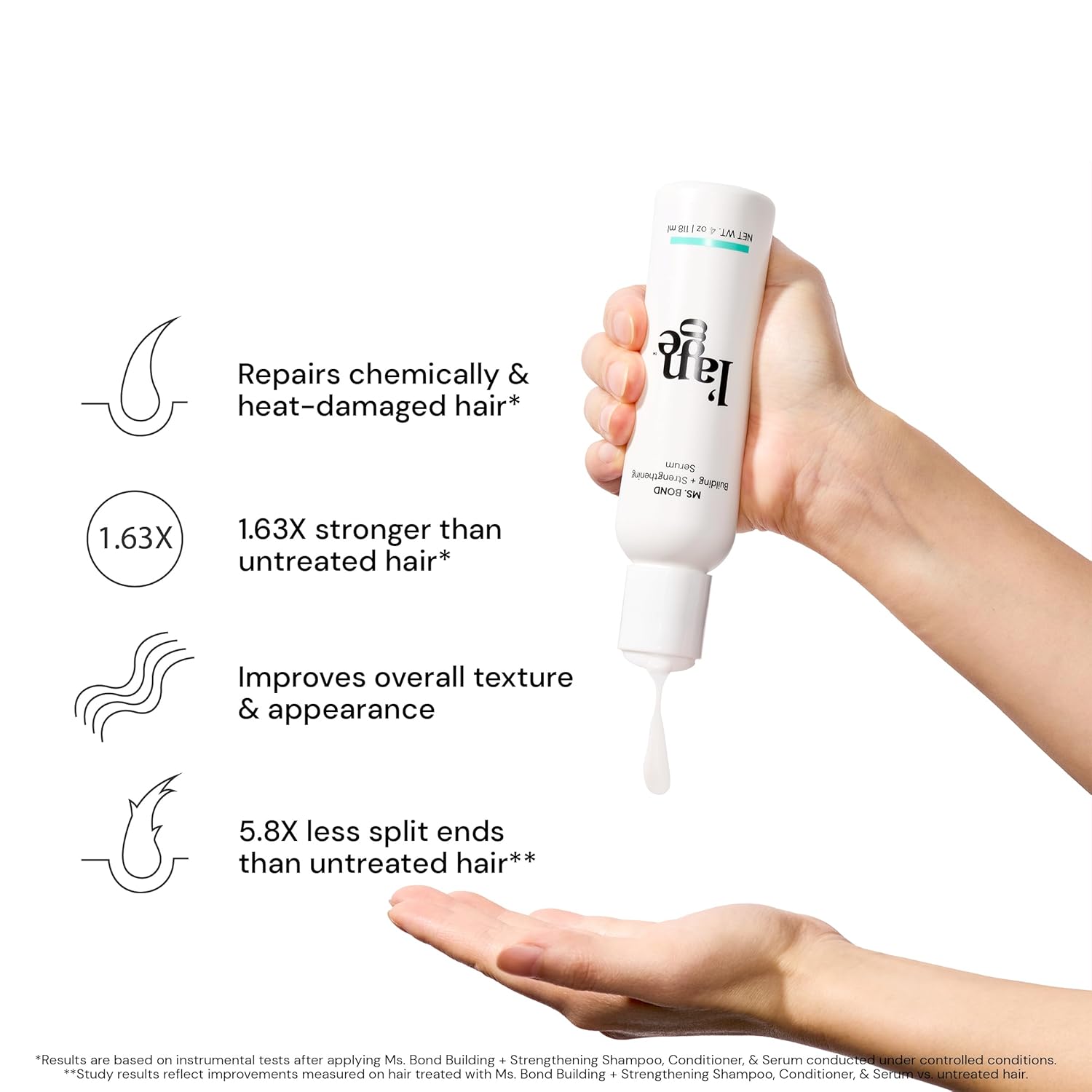L'ANGE HAIR Ms. Bond Building + Strengthening Hair Serum (4 fl oz Bottle) - View 3