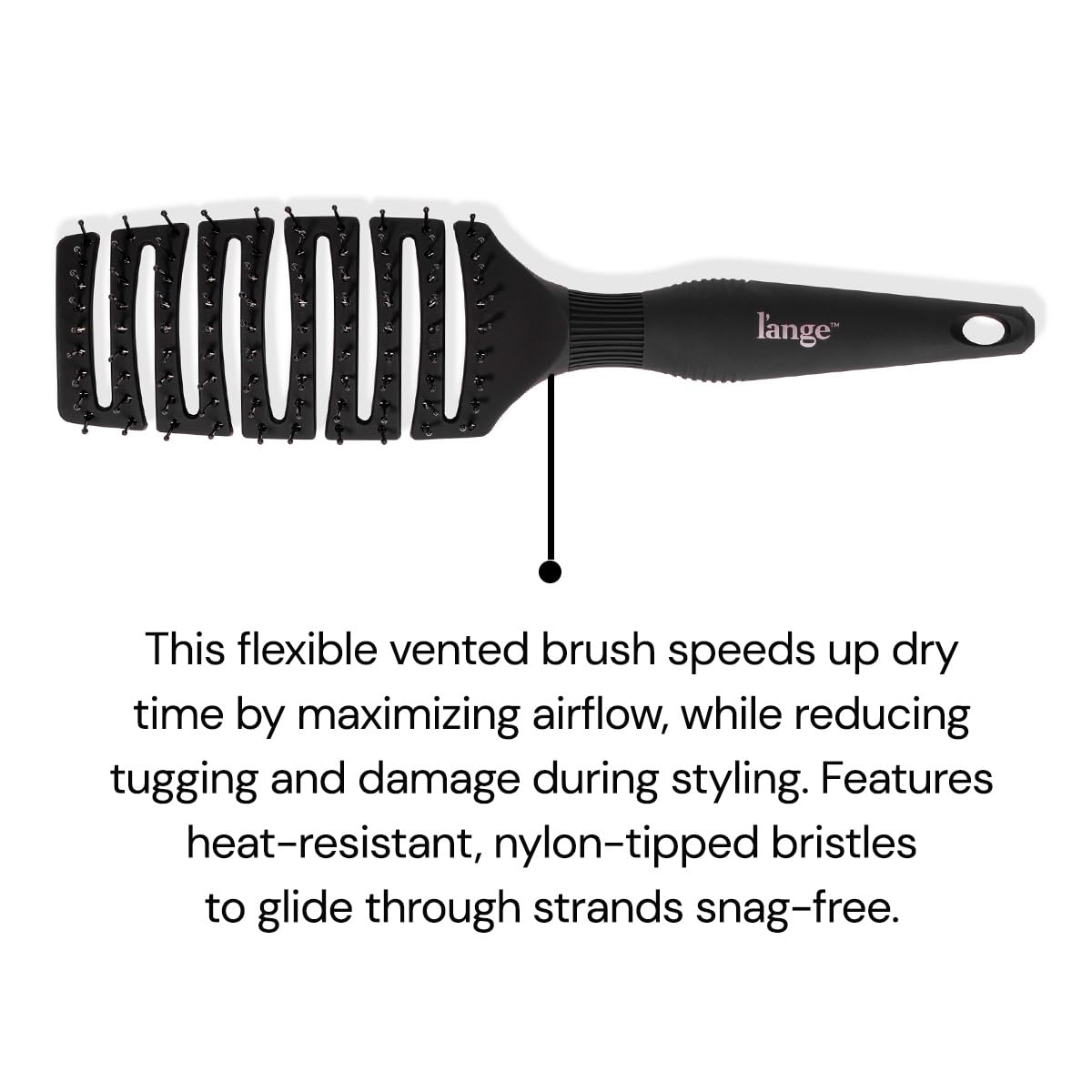 L'ANGE HAIR Siena Curved Vented Hair Brush (Black) - View 2