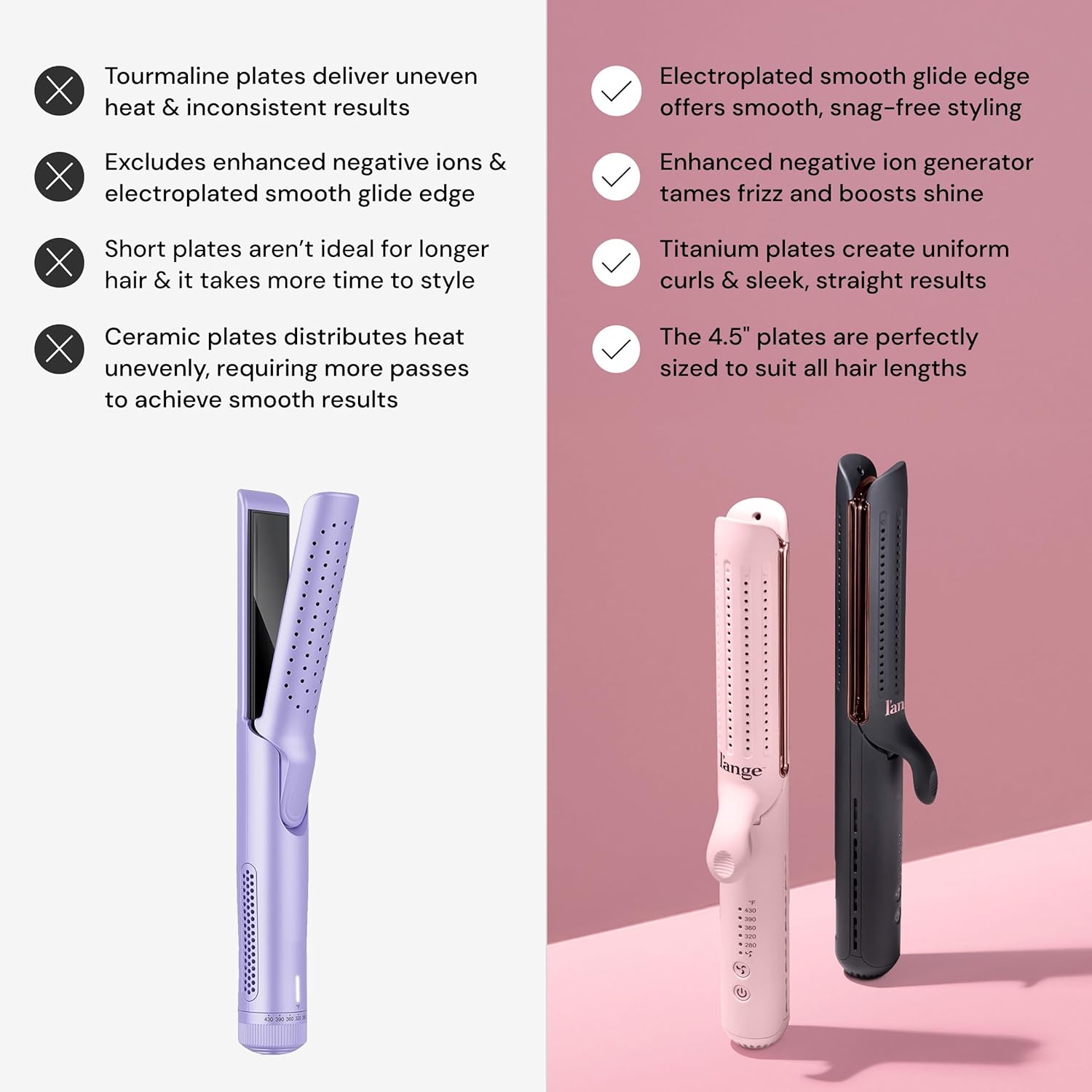 L'ANGE HAIR Le Duo Edge 360° Airflow Titanium Styler Blush - View 6