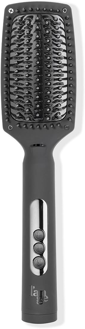 L'ANGE HAIR Le Vite Curve Ceramic Straightening Brush (Black) - Main image