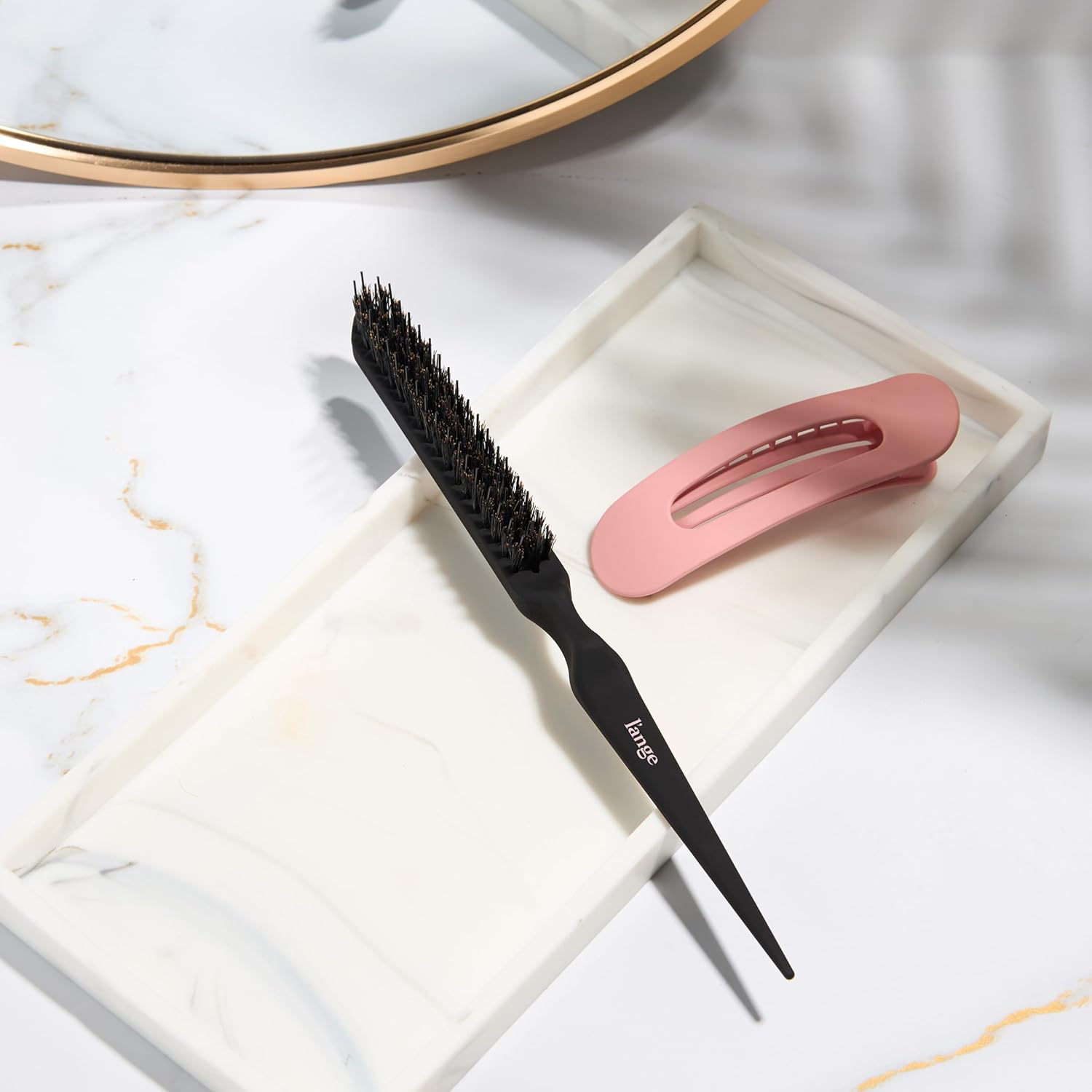 L'ANGE HAIR Detangling Teasing Brush with Nylon & Boar Bristles (Black) - View 4