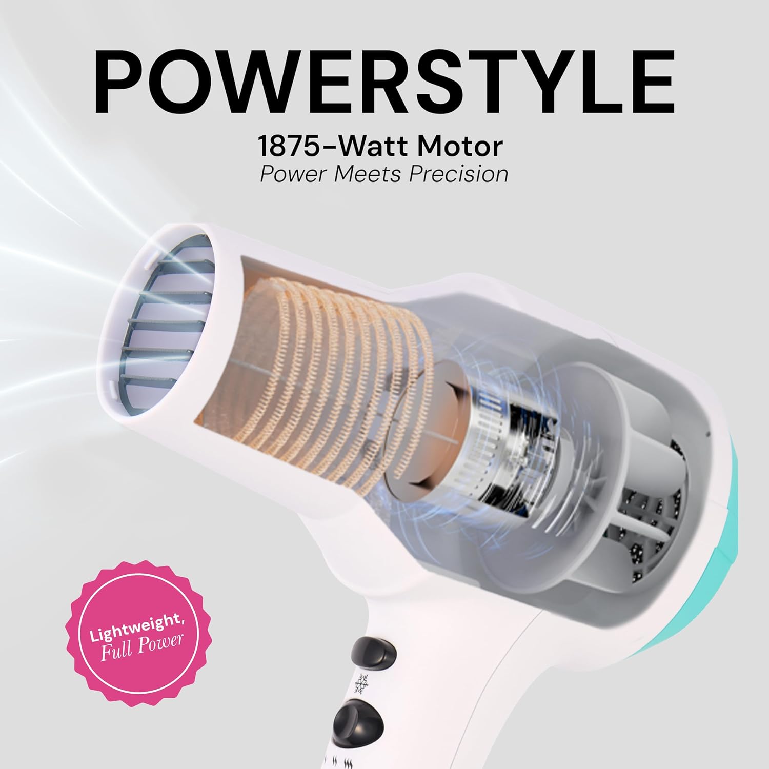 L'ANGE HAIR PowerStyle Turbo Ionic Hair Dryer (White) - View 5