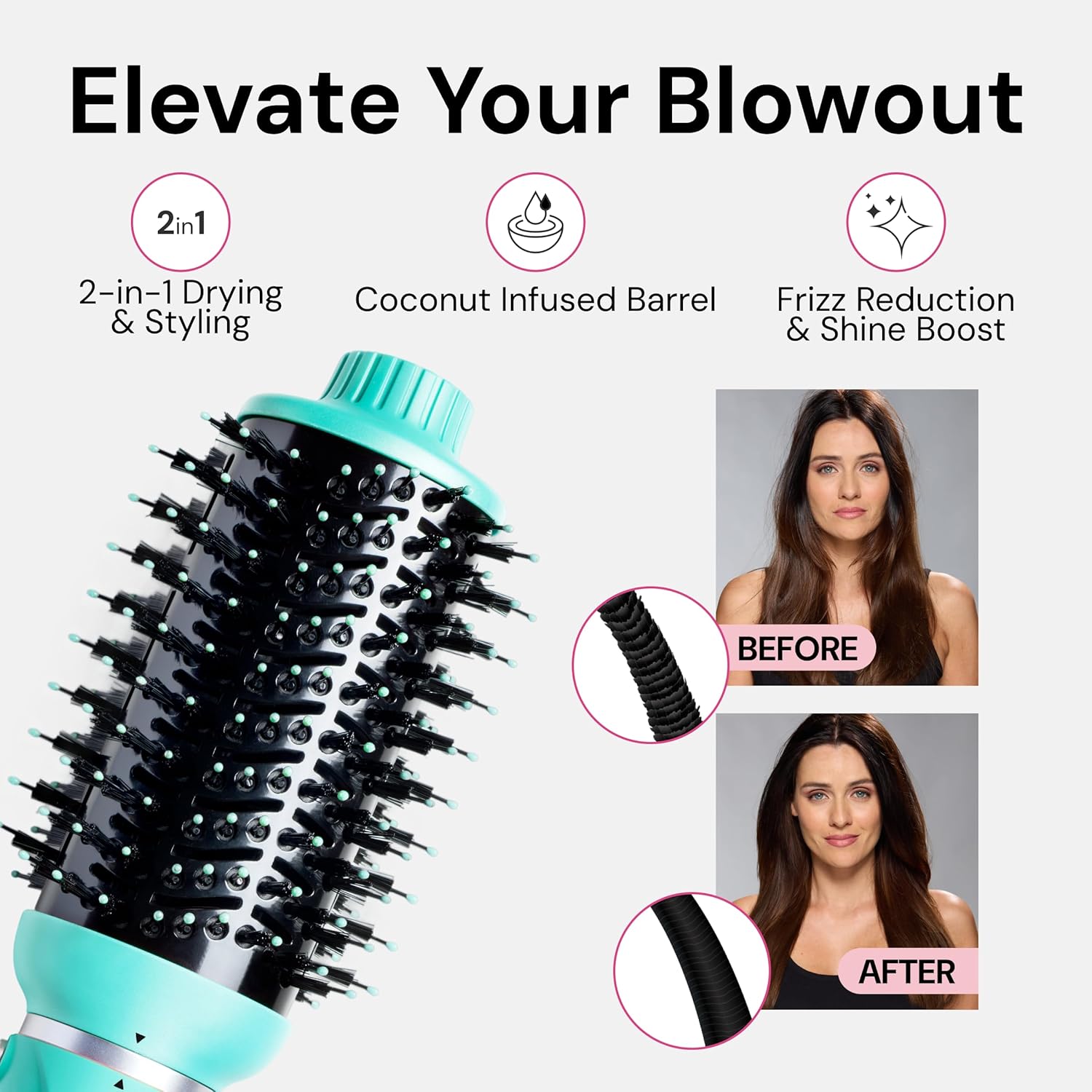 L'ANGE HAIR VolumeBoost 60mm 2-in-1 Ceramic Volumizing Brush Dryer (Blue) - View 4