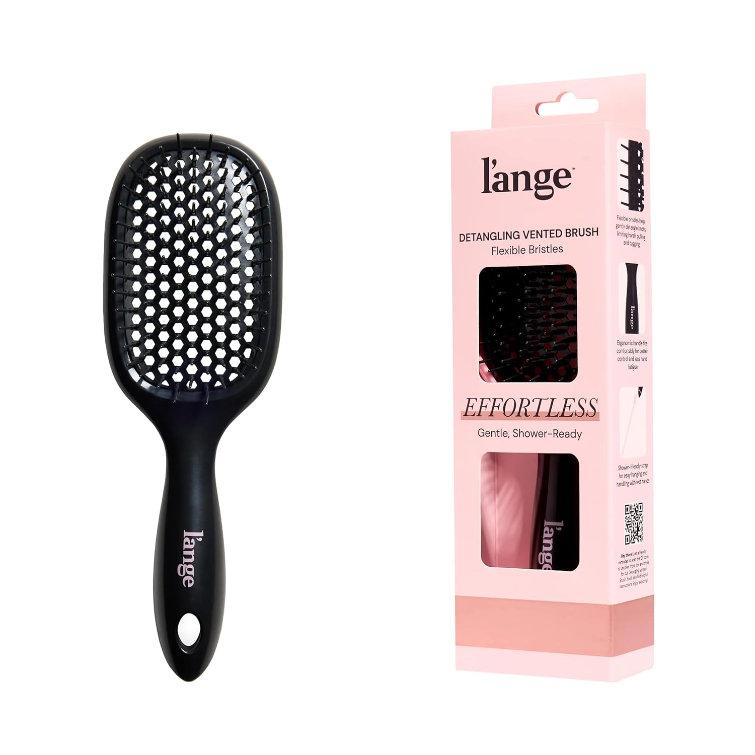 L'ANGE HAIR Detangling Vented Brush (Black) - Main image