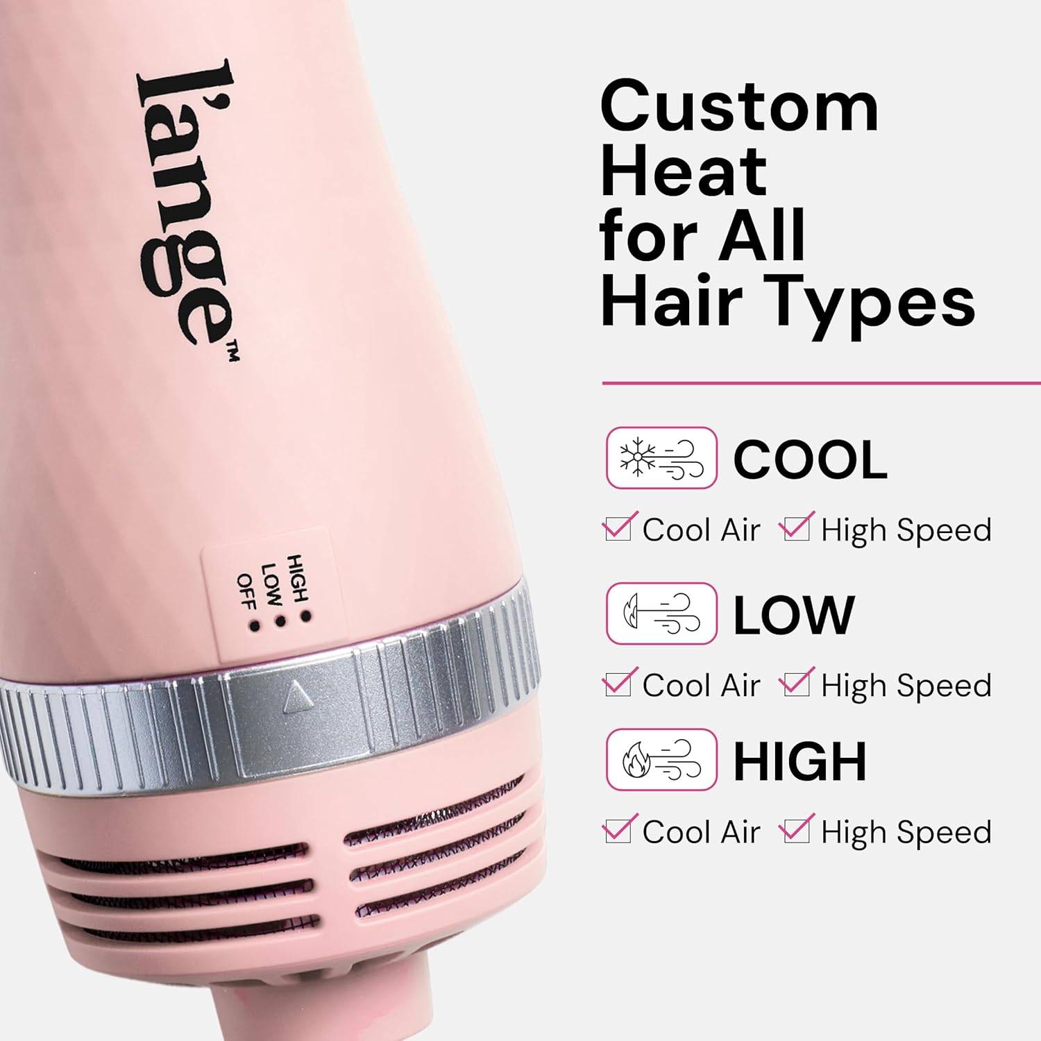 L'ANGE HAIR VolumeBoost 60mm 2-in-1 Ceramic Volumizing Brush Dryer (Blush) - View 3