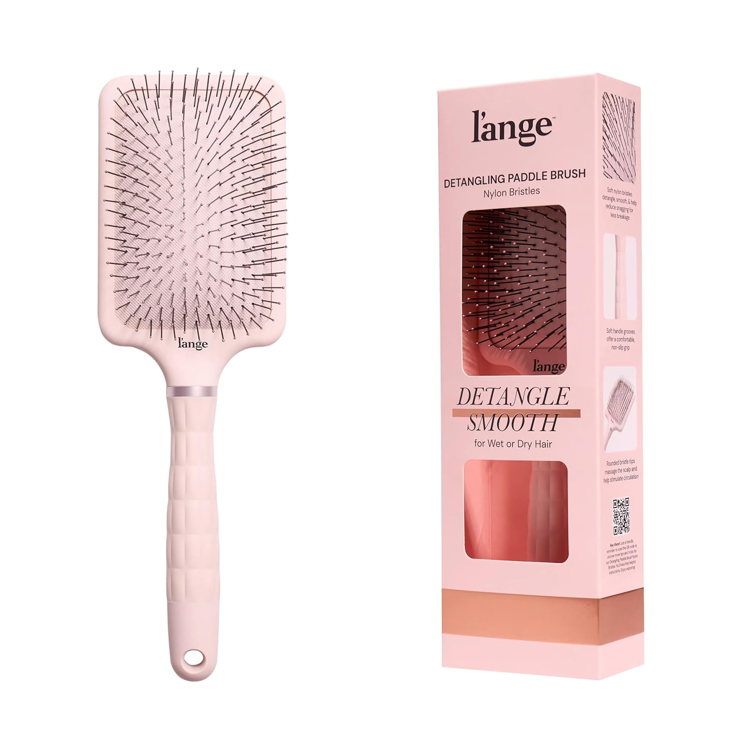 L'ANGE HAIR Detangling Paddle Brush (Blush) - Main image