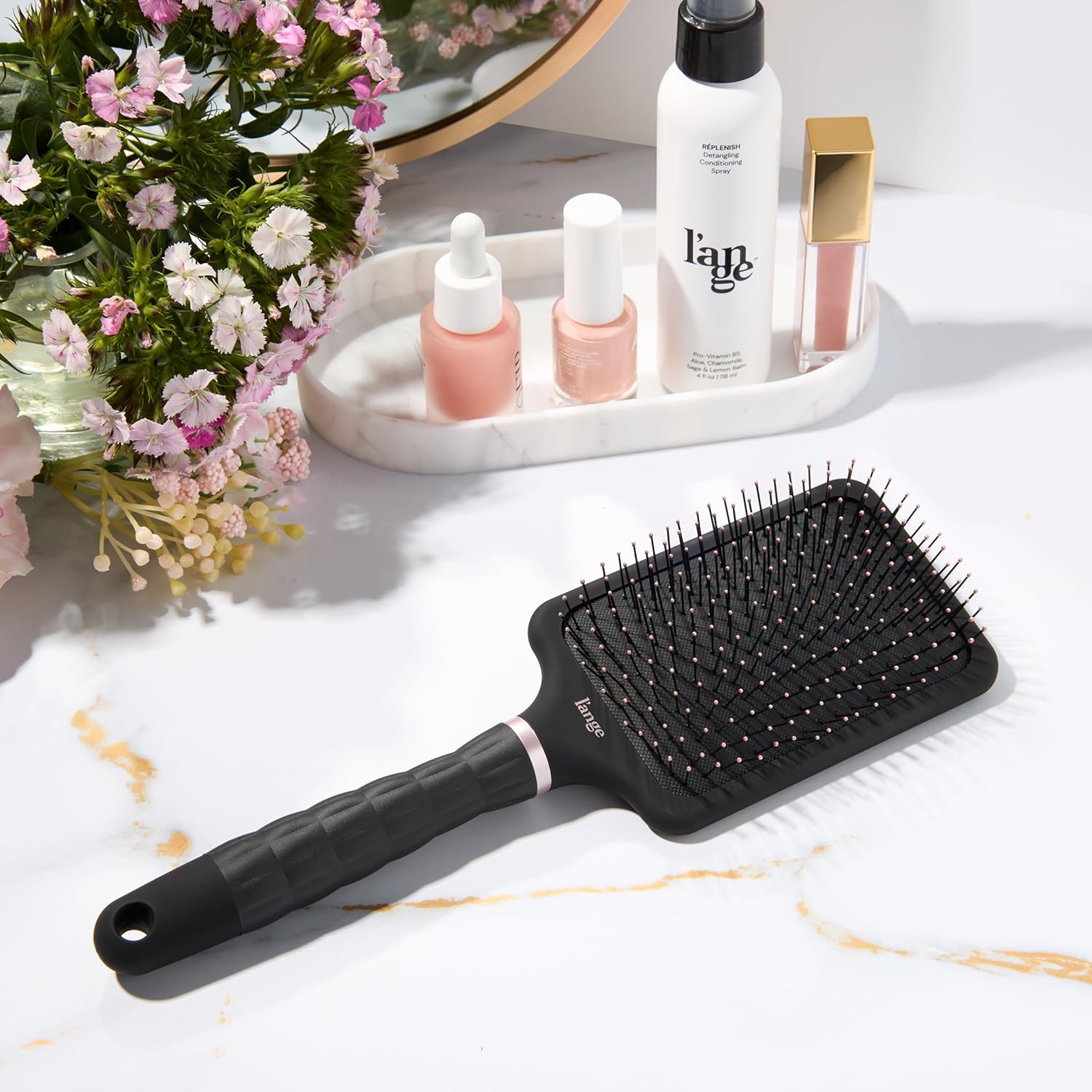L'ANGE HAIR Detangling Paddle Brush (Black) - View 4