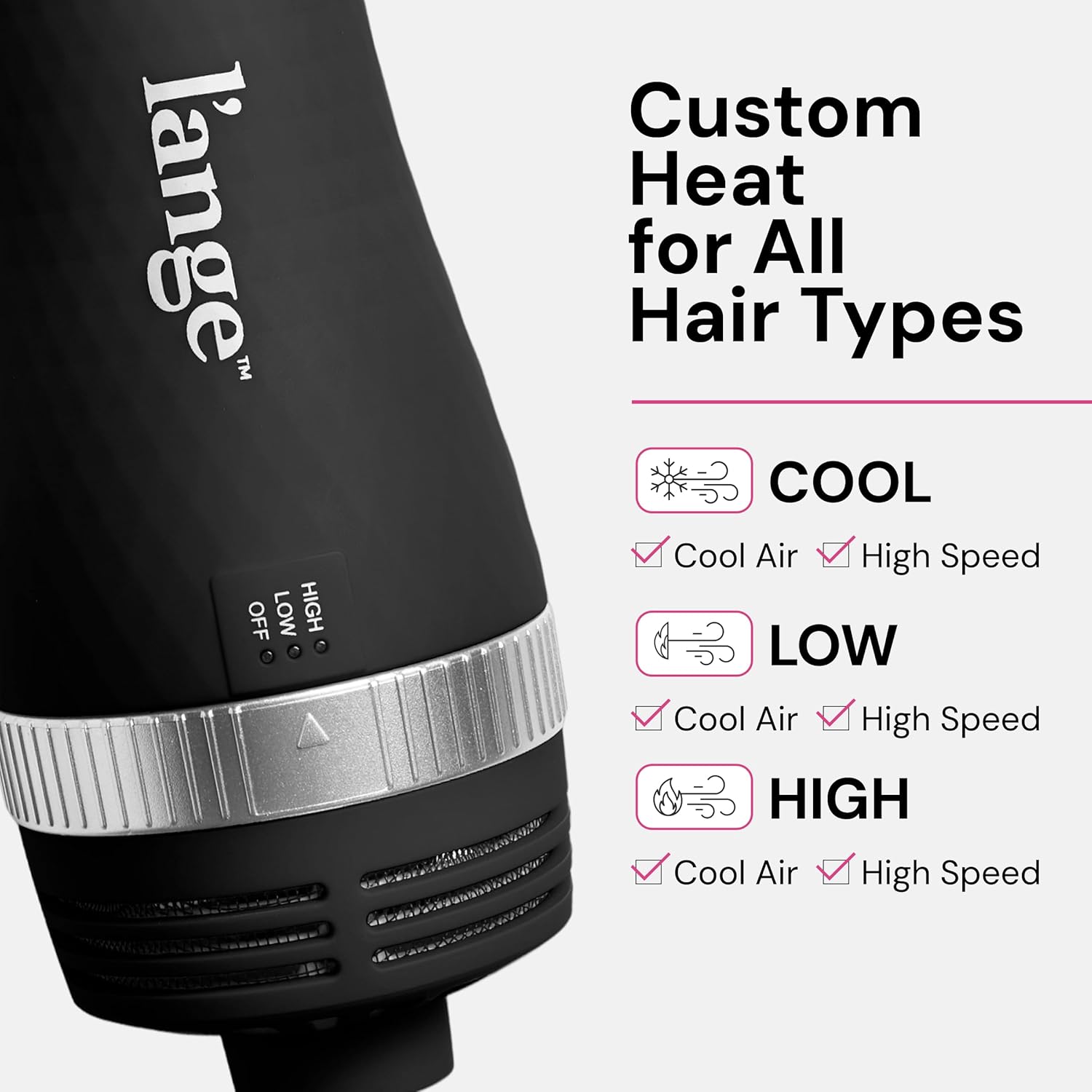 L'ANGE HAIR VolumeBoost 60mm 2-in-1 Ceramic Volumizing Brush Dryer (Black) - View 3