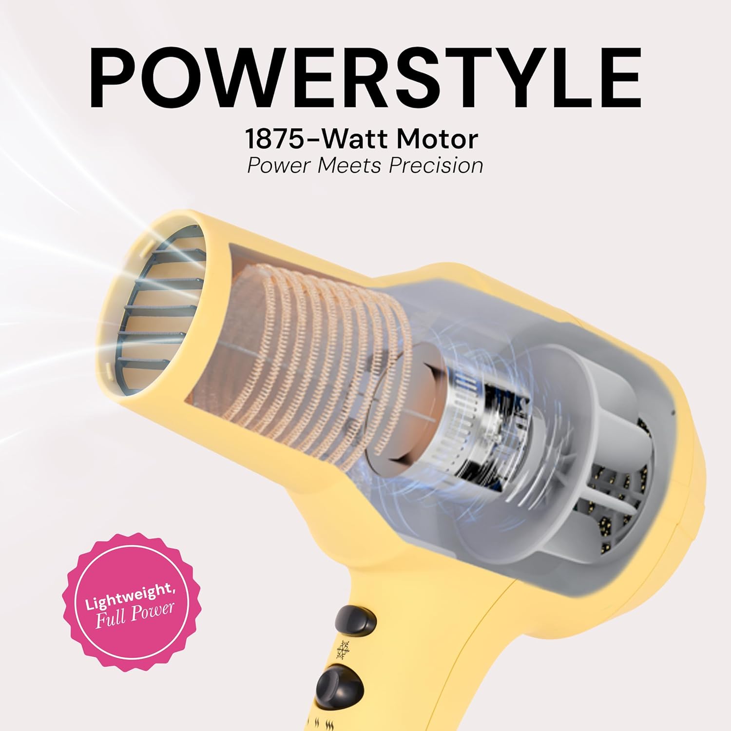 L'ANGE HAIR PowerStyle Turbo Ionic Hair Dryer (Yellow) - View 5