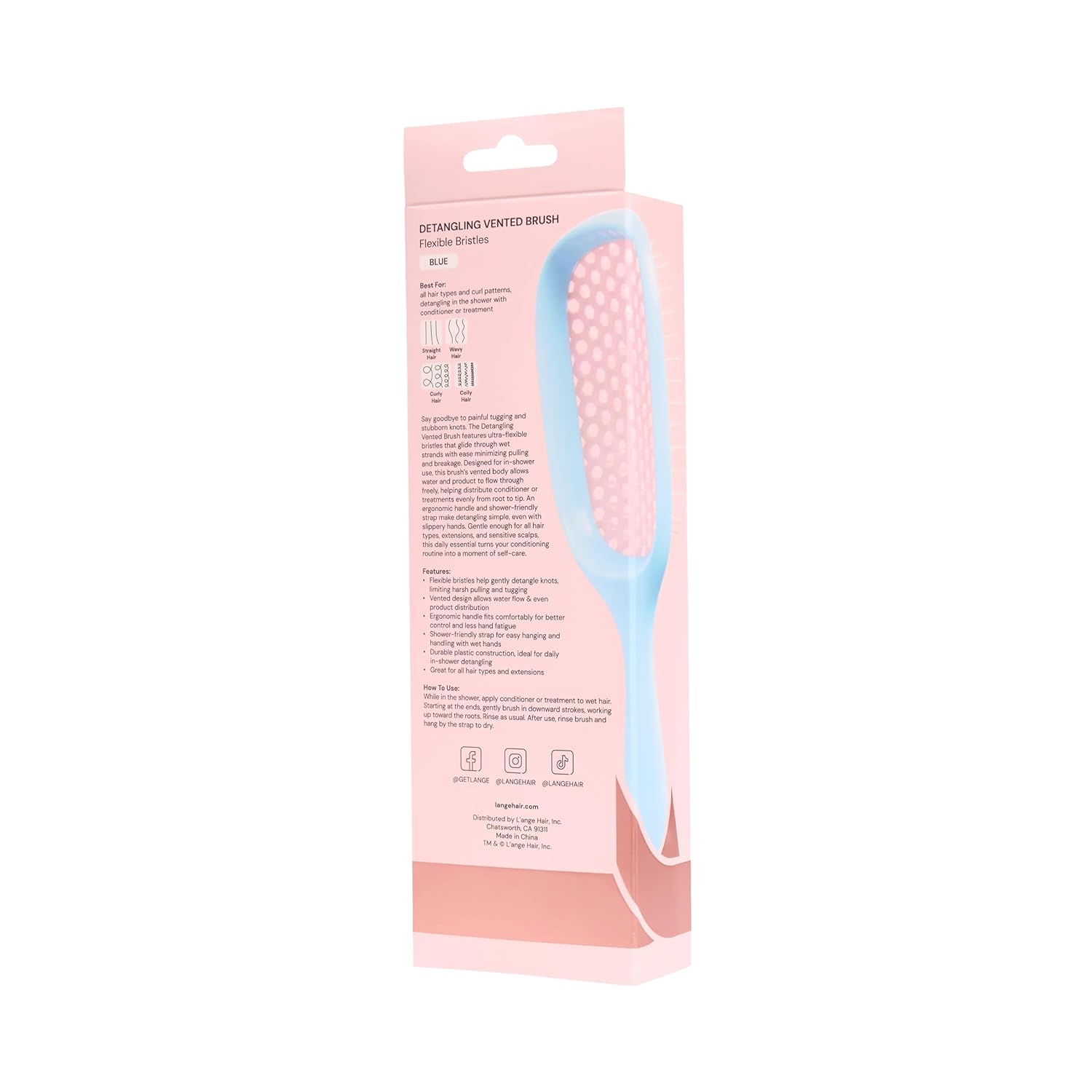 L'ANGE HAIR Detangling Vented Brush (Blue) - View 2