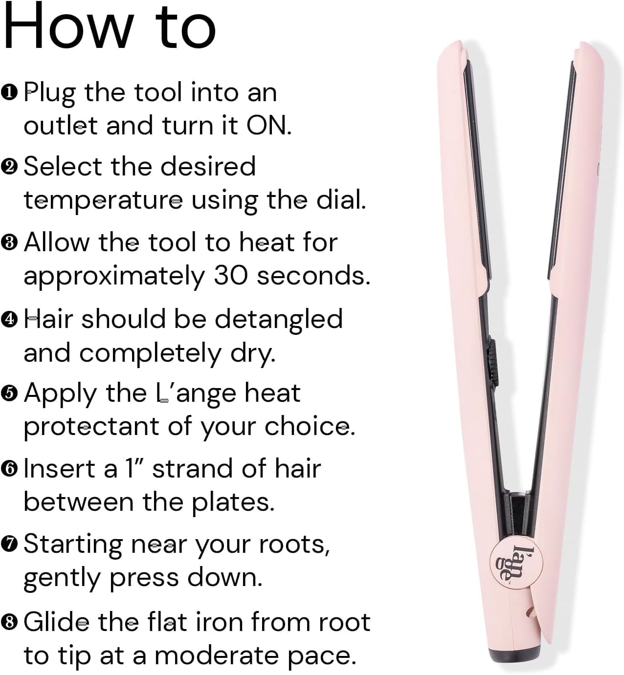 L'ANGE HAIR Le Ceramique 1-Pass Flat Iron Hair Straightener (Blush) - View 6